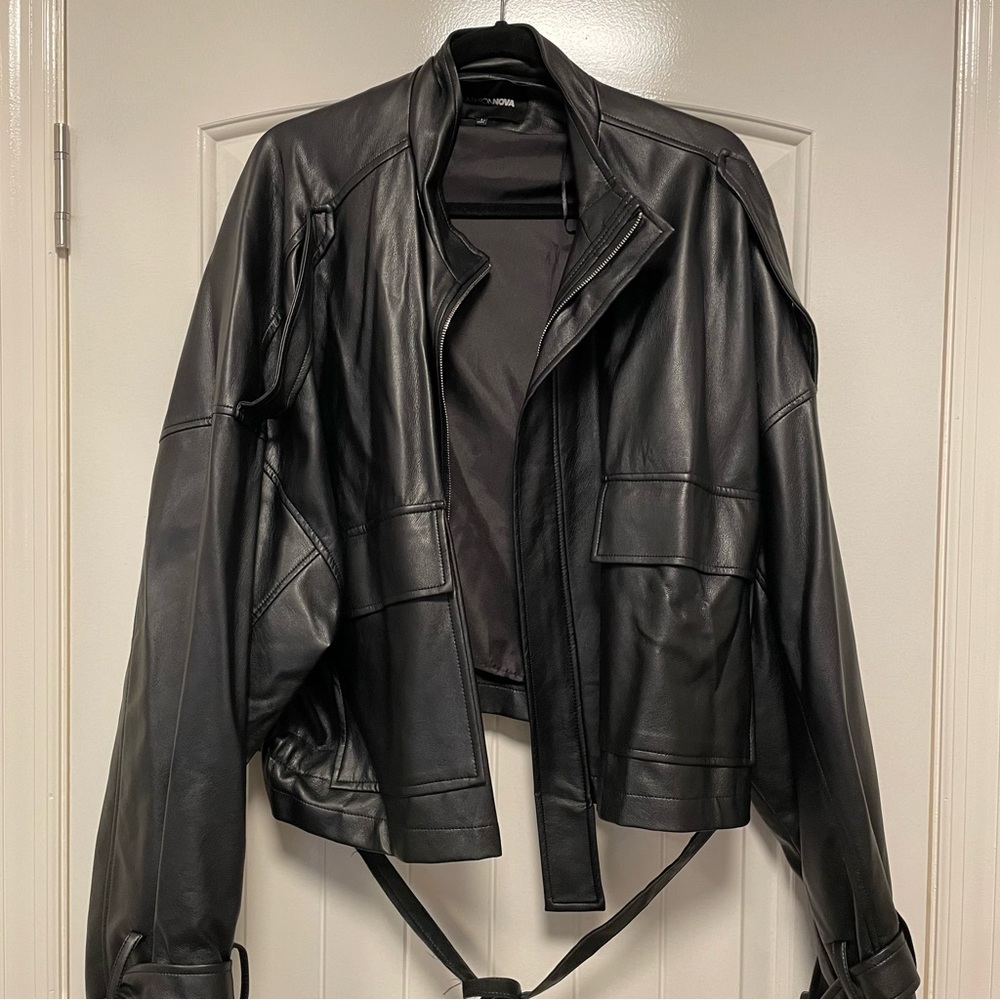 Oversized Faux Leather Jacket